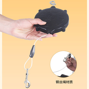 Correa retráctil automática para perros de 3 metros, cable de acero recubierto de goma negra, cuerda de tracción para mascotas, para gatos y perros - Product Image 4