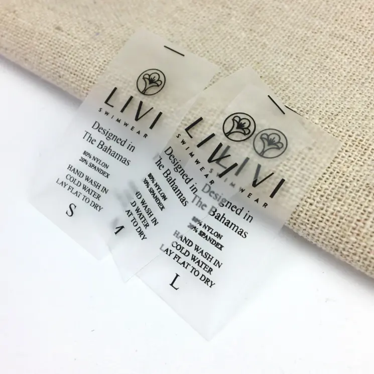 TPU label high quality soft tpu care label for swimwear