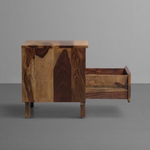 Farmhouse Black Wood Rattan Nightstand with 2 Drawers Bedside <b>Table</b> for Bedroom Modern <b>Storage</b> <b>Side</b> <b>Table</b> Furniture - Product Image 3