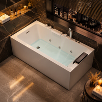 Baignoire Spa Ovale Moderne Commerciale pour Hôtel, Bain à Remous Hydrothérapeutique Chauffé en Acrylique pour Villa et Salle de Bain de Resort, OEM