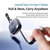 Nouveau design, câble de charge rapide rétractable USB-C vers Type-C 2 en 1 avec câble de charge sans fil pour montre, pour téléphone portable/tablette/pad