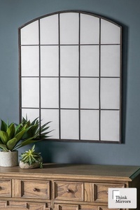 Large Decorative Outdoor <strong>Black</strong> Metal Wall Hanging <strong>Window</strong> Arch Frame <strong>Mirrors</strong> - Product Image 5