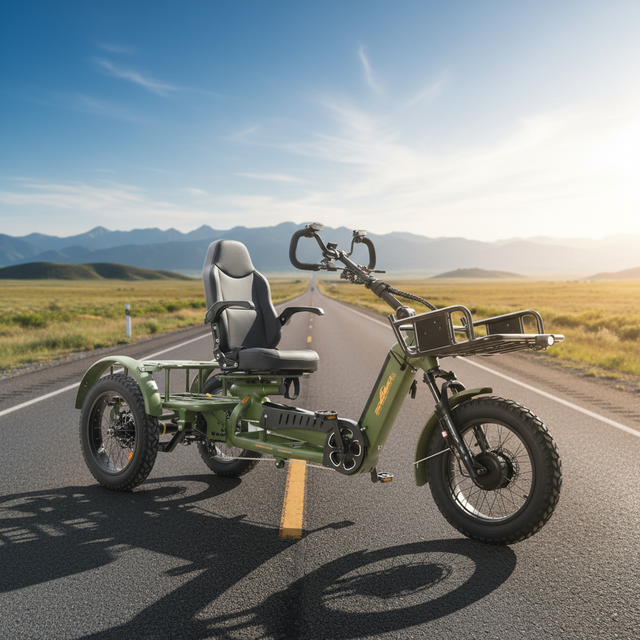 Electric Cargo Bike 20*4 Inch Rear Motor 2500W 48V 152AH  Fat Tire Bike Electric Bike 3 Wheel Electric Tricycle for Long Range