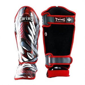 สนับแข้ง PU รุ่น Twins Professional ลายสีแดงและสีเงิน สำหรับฝึกซ้อม MMA มวยไทย ใช้ได้ทุกฤดู อุปกรณ์ป้องกัน - Product Image 4