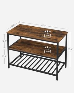 Étagère de rangement de cuisine, étagère de rangement basse à 3 niveaux, structure en acier robuste, style industriel, facile à assembler - Product Image 2