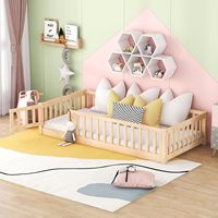 Meubles de chambre d'enfant, lits en bois double et jumeaux, cadres de lit en bois personnalisables, lits en bois pour enfants