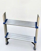 Échelle pliante en aluminium légère et robuste avec marches antidérapantes larges, 3 marches, anti-rouille, recommandée pour la salle de sport