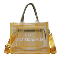 Bolso Tote Transparente Impermeable de Gran Capacidad (35x28x16cm) para Mujer, Fabricado con Tela de Malla EVA