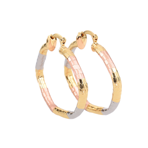 Orecchini a Cerchio Multicolore Trendy, Placcati in Oro, in Lega di Zinco, Unisex, Gioielli da Festa alla Moda, Design Rotondo 30mm - Product Image 1