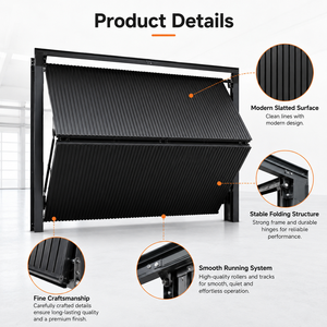 Porte de <span class=keywords><strong>garage</strong></span> pliante LIXON en aluminium noir sur mesure, à ouverture vers le haut, pour villa, <span class=keywords><strong>garage</strong></span> résidentiel - Product Image 2