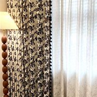 Klassischer Blumenmuster-Transparenter Tüllvorhang im Traditionellen Stil für Esszimmerfenster und Heimdekoration Täglicher Gebrauch