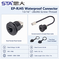Connecteur Ethernet femelle EP-RJ45 pour montage sur panneau, Cat5 Cat6A, 100 Gbps, Gigabit, étanche IP67, câble 0,3 0,5 1M