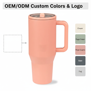 Nuevo Vaso Térmico de Acero Inoxidable de 40oz 2026 con Aislamiento al Vacío de Doble Pared, Asa Portátil y Popote, Taza de Viaje Personalizable con Logotipo para Coche - Product Image 2