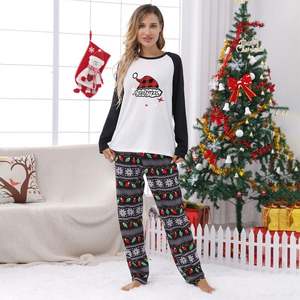 क्रिसमस की महिला परिवार के घर सूट लौगवेर बच्चों की कपास की नरम लंबी आस्तीन के लिए तैयार है - Product Image 3