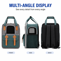 Sac à dos de transport pour animaux de compagnie imperméable et respirant avec maille transparente, sac de voyage pour animaux de compagnie avec bretelles réglables pour petits animaux