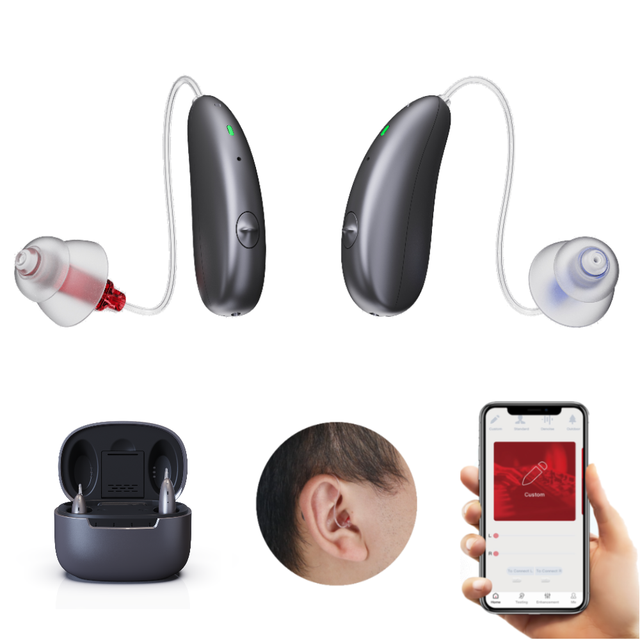 China Manufacturer RIC Hearing Aid Digital Bluetooth Automatic Programable Hearing Aids With Smart Program Frequency