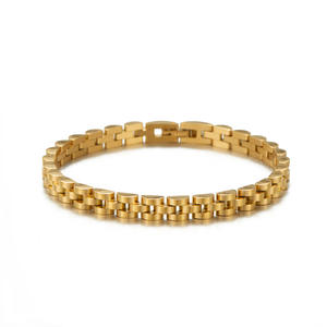 Pulseras de acero inoxidable de moda para hombres y mujeres Bandas de reloj chapadas en acero de titanio de 6mm Brazaletes elegantes - Product Image 4