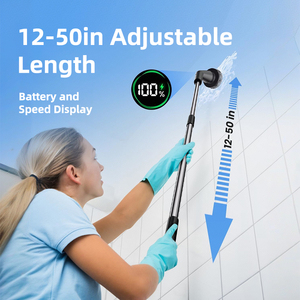 Electric Spin Scrubber Full-Body Waterproof Bathroom Scrubber with Display Extension Handle <b>Cleaner</b> Brush Kitchen Wall Cleaning - Product Image 5