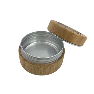 ODM fornitore RUIAPCK fabbrica festa barattolo di bambù 50G contenitore di alluminio alluminio con tappo a <span class=keywords><strong>vite</strong></span> in alluminio con cappotto di bambù - Product Image 2