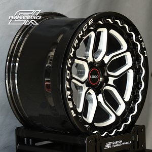 Ruedas de coche de carreras forjadas con beadlock, negro brillante, fresadas, 15x8 15x9 15x10 5x115 5x14.3 5x114.3 para clásicos y muscle cars - Product Image 3