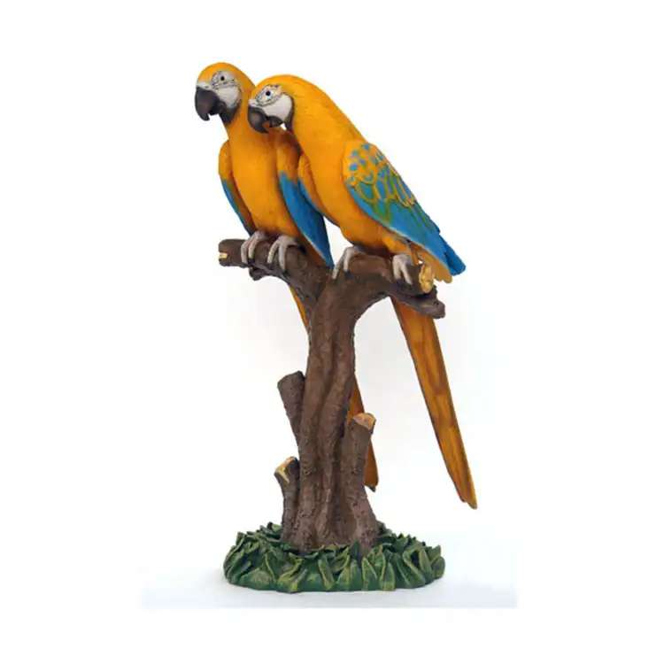 Statue d'oiseau de perroquet en résine, grande taille, décoration de jardin colorée et personnalisée