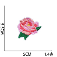 Lotus broderie tissu autocollant dessin animé Rose Patch autocollant tournesol broderie étiquette en forme de coeur 3D fleur patchs sergé tissu