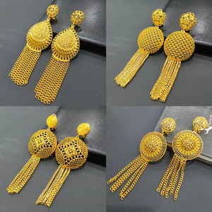 Золотые сережки из <span class=keywords><strong>18</strong></span> карат в Саудовской Аравии, модные ювелирные украшения, не выцветая серьга - Product Image 5