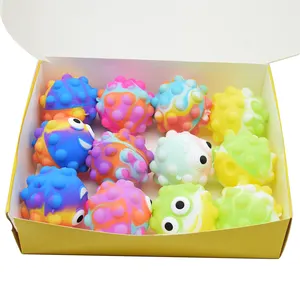 Kinderen Siliconen Dieren Nieuwigheid P: Opit Nieuwe Stijl Aangepaste Logo Stree Ball Led Squeeze Lichtgevende Zachte Fidget Stressbal Speelgoed Geschenkverpakking