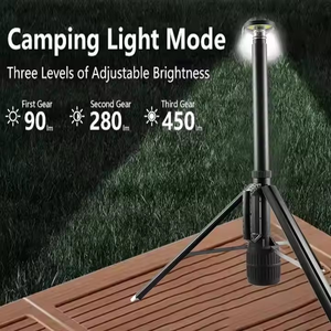 مصباح تخييم <span class=keywords><strong>LED</strong></span> قابل لإعادة الشحن فائق السطوع بقوة 2000 لومن متعدد الوظائف مع حامل تلسكوبي محمول للإصلاح والتخييم - Product Image 5