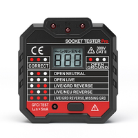 Habotest HT106 Professional 3 Prong Electrical Outlet Voltage Tester Socket Plug RCD Test (>30mA) Analog/Digital Display ABS