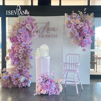 ISEVIAN Mur de fleurs artificielles 3D, arche de fleurs, arrangement floral pour la décoration de mariage, scène