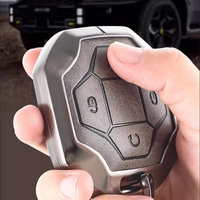 Alliage de zinc + housse en cuir adaptée pour Jetour Traveller 2023 2024 2025 Plus clé de voiture étui complet coque sac housse de clé de voiture