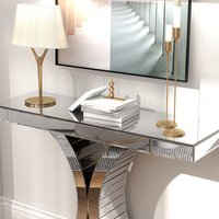 Table console en verre miroir de 43.3 ''Table de canapé d'entrée