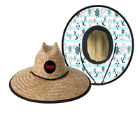 Drapeau américain Lifeguard Surf Straw Hat for Women Men Sun Beach Boy Youth Wide Brim Mat 100% Blue Black UPF 50 + Accessory
