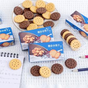 Hot Bán Sáng Tạo Phim Hoạt Hình Mini Biscuit Hình Dạng Tẩy Sinh Viên Dễ Thương Văn Phòng Phẩm Giải Thưởng Quà Tặng Bút Chì Tẩy Thiết Lập - Product Image 2
