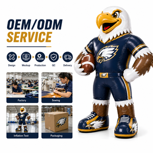 Mascotte sportive gonflable personnalisée en forme d'<span class=keywords><strong>aigle</strong></span> avec uniforme d'équipe de football, figurine gonflable pour stade, match, fête, spectacle, mascotte gonflable - Product Image 5