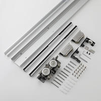 Système de porte coulissante dissimulée à double fermeture douce moderne, en alliage de zinc invisible, effet amortissant en fer, épaisseur 1,5 mm, pour porte de garage