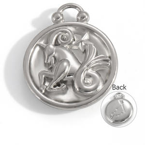 Colgantes de constelaciones de acero inoxidable de doble cara, accesorios de joyería DIY para collar, regalo unisex, origen Yiwu - Product Image 3