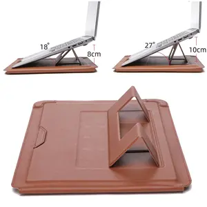 Neues upgrade intelligent magnetisch wasserdicht stoßfest 4 in 1 pu-leder 13.3 16 zoll laptop hülse mit mauspad stand