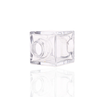 Vente en gros de flacons d'encre pour stylo-plume en verre transparent carré de 50 ml avec bouchon en aluminium noir