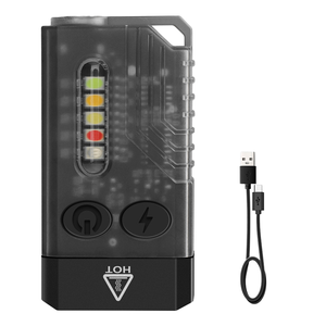 Mini <span class=keywords><strong>linterna</strong></span> LED <span class=keywords><strong>Boruit</strong></span> V10, recién llegado, luz UV recargable con memoria y funciones magnéticas, llavero de alarma con pitido - Product Image 2