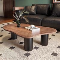 Petite table à thé en noyer de style antique français, table basse simple de luxe pour la maison ou l'appartement