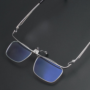 11488 Marco de titanio puro cara grande gafas de lectura de negocios para hombres patrón sólido Flip Cover Anti-Blue marcos de anteojos - Product Image 6