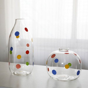 Colorful Polka Dot Glass Mugs <b>Clear</b> Coffee Cups With Handle For Coffee Lovers - Product Image 3