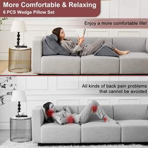 6 pièces Gel mousse à mémoire de forme haut coussin de soutien surélevé pour la douleur au bas du dos lit orthopédique <span class=keywords><strong>oreiller</strong></span> compensé - Product Image 5