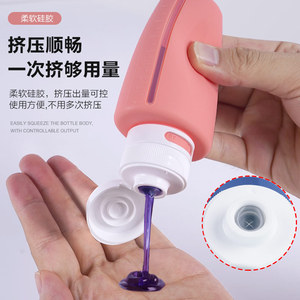 Mini botella de silicona de 60 ml, portátil, tipo exprimible, para viajes, sets de cuidado de la piel - Product Image 2