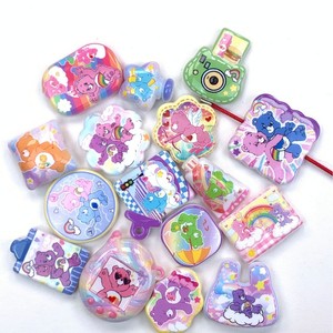 Accessori per Perline in Acrilico a Forma di Orsetto Arcobaleno con Foro Passante e Stampa Fronte-Retro, Serie a Tema per Cinghie per Telefono, Ciondoli per Borse, Fai da Te - Product Image 2