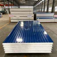 Panneaux sandwich en acier ignifugés pour entrepôts, murs extérieurs de bâtiments industriels, laine de roche/polyuréthane/EPS/PIR