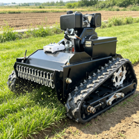 Tondeuse robot chenillée télécommandée à moteur diesel 4 temps CE pour jardin et verger, avec fonction de paillage DIY