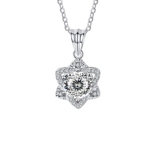 เครื่องประดับเงินแท้ 925 ทรงกลม 1 กะรัต VVS GRA ประดับมอสซาไนต์สี รูปดาวหกแฉก จี้สร้อยคอสำหรับผู้หญิง - Product Image 2